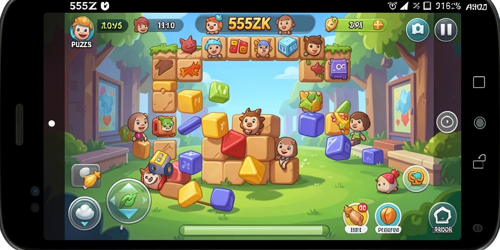 Tampilan gameplay menantang dalam game Puzzle 555ZK.