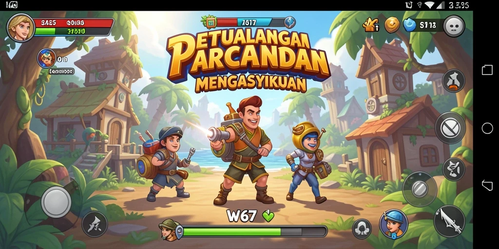 Tampilan gameplay seru di W67 dengan berbagai tantangan menarik.