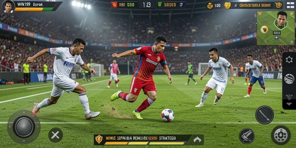 Gameplay menegangkan di lapangan sepak bola.
